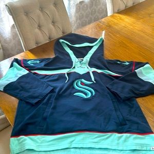 Officially licensed Seattle Kracken Jersey Style Hoodie
